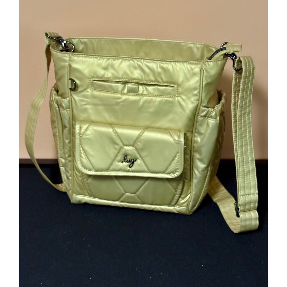 Lug Joss Crossbody Bag Metallic Yellow Gold Quilted Shoulder Bag Starburst